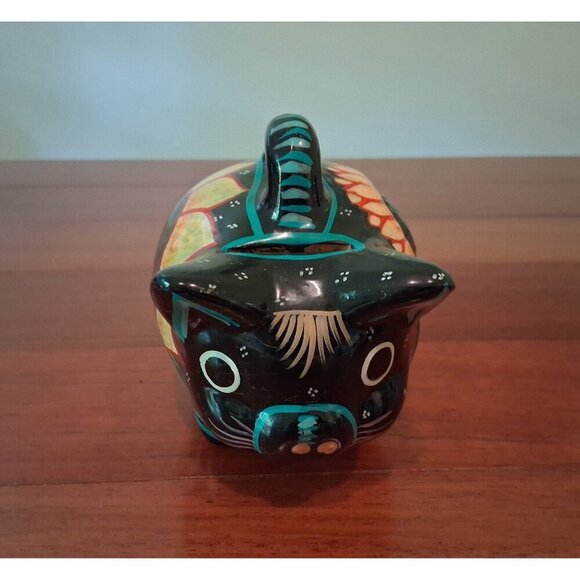 Mexican Talavera Pottery Vintage Hand Painted  Piggy Bank Vintage - Picture 3 of 7